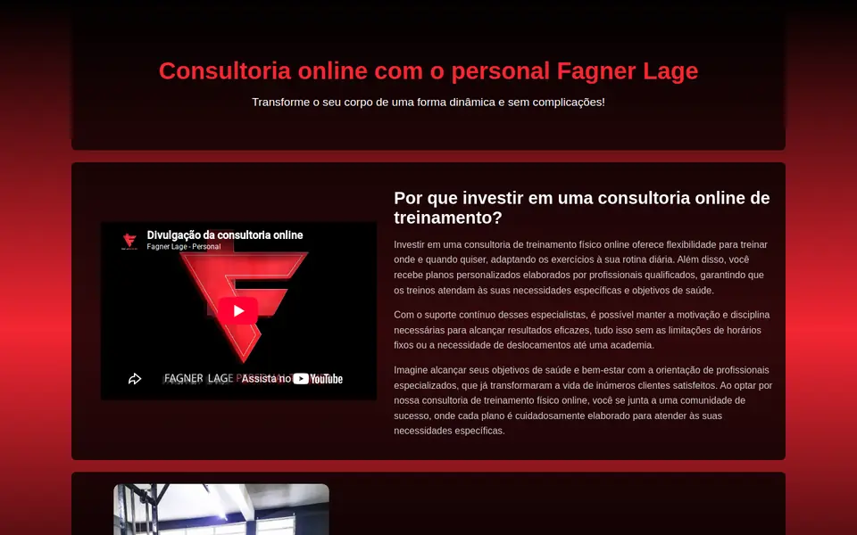 Print do site Consultoria Fagner Lage