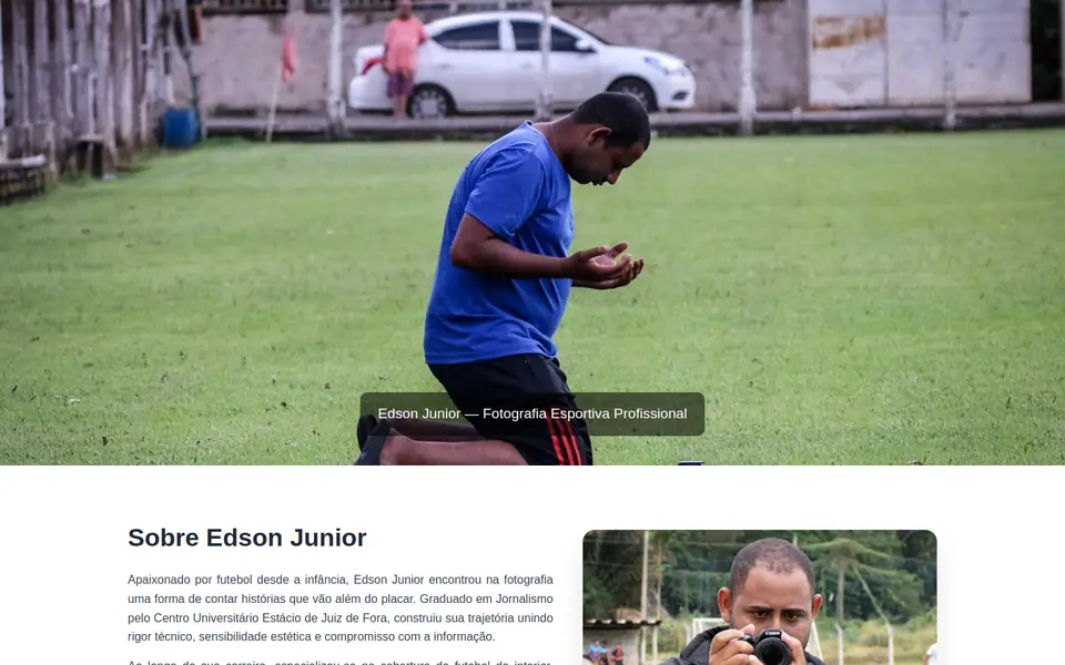 Print do site Edson Junior Fotografia Esportiva