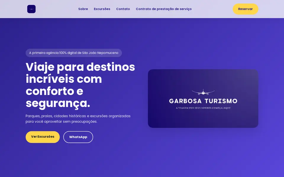 Print do site Garbosa Turismo