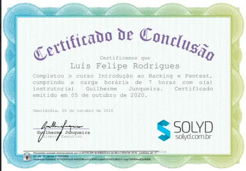 Certificado: Hacker e Pentest