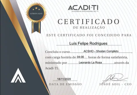 Certificado: Shodan