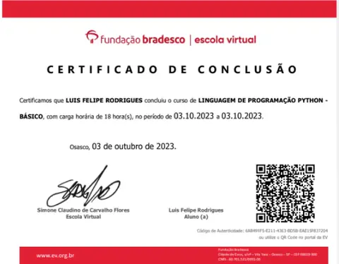 Certificado: Python
