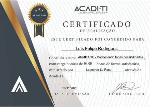 Certificado: Armitage