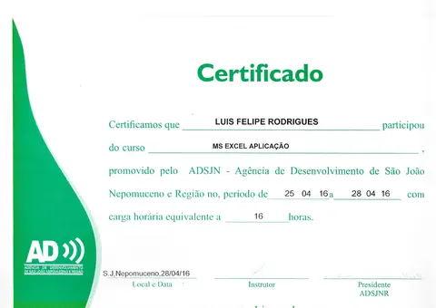 Certificado: Excel Básico