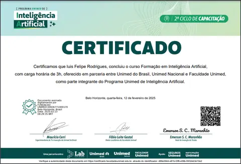 Certificado: Inteligência Artificial