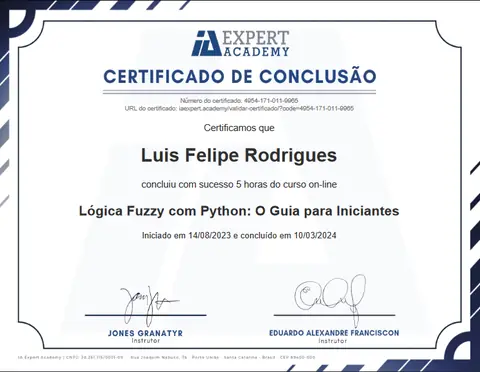 Certificado: Lógica Fuzzy