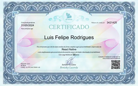 Certificado: React Native