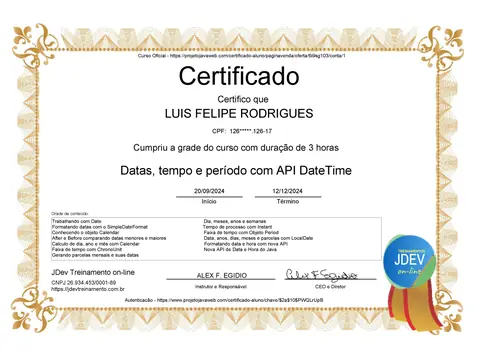 Certificado: API Date Time